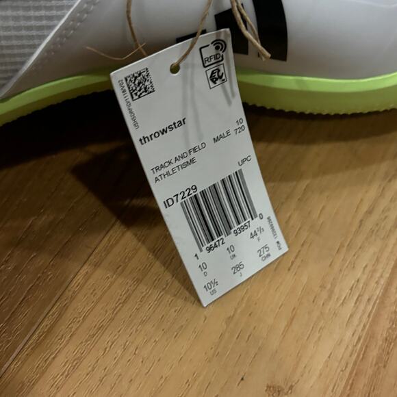 Adidas Throwstar Track Shoes ID7229 Men's Size 10.5 Brand New Green/White - Picture 2 of 8